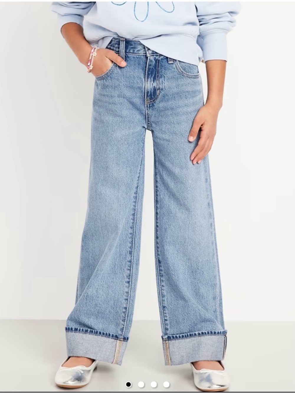 🆕 Old Navy Light Blue High-Rise Wide Leg Jeans for girls.